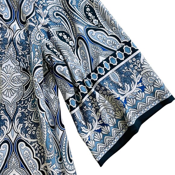 LANE BRYANT Dress, Plus Size 18/20, blue Paisley, fall dress, stretch, office - Picture 3 of 3